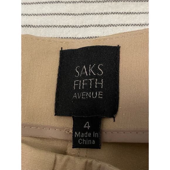 Saks Fifth Avenue Tan Ankle Straight Leg Pants Size 4 - Picture 3 of 9